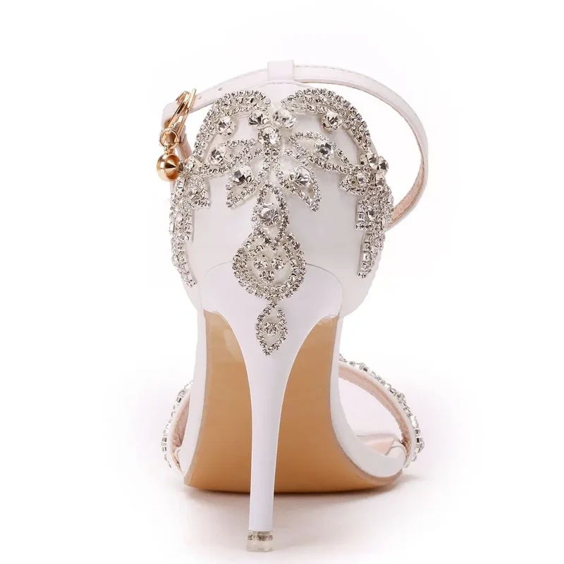 Women Sandals Summer High Heels Peep Toes Bridal Shoes Party Luxury diamond Ladies White Wedding Shoe