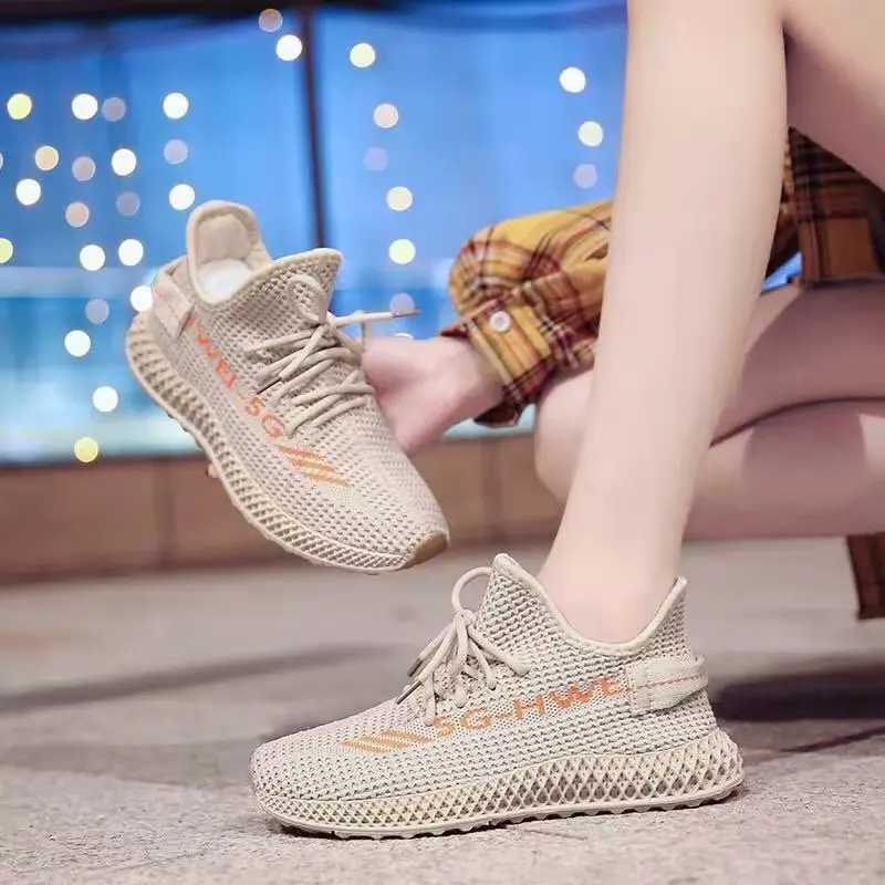 Women's Sneakers 2023 New Fashion Breathable Trainers Comfortable Sneakers Women Mesh Fabric Lace Up Female Footwear Women Shoes