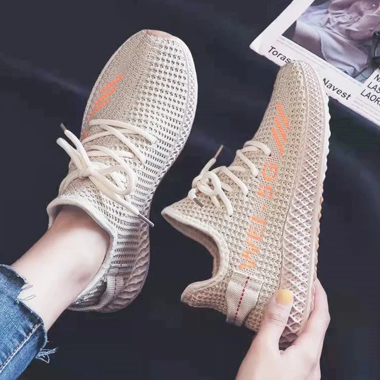 Women's Sneakers 2023 New Fashion Breathable Trainers Comfortable Sneakers Women Mesh Fabric Lace Up Female Footwear Women Shoes