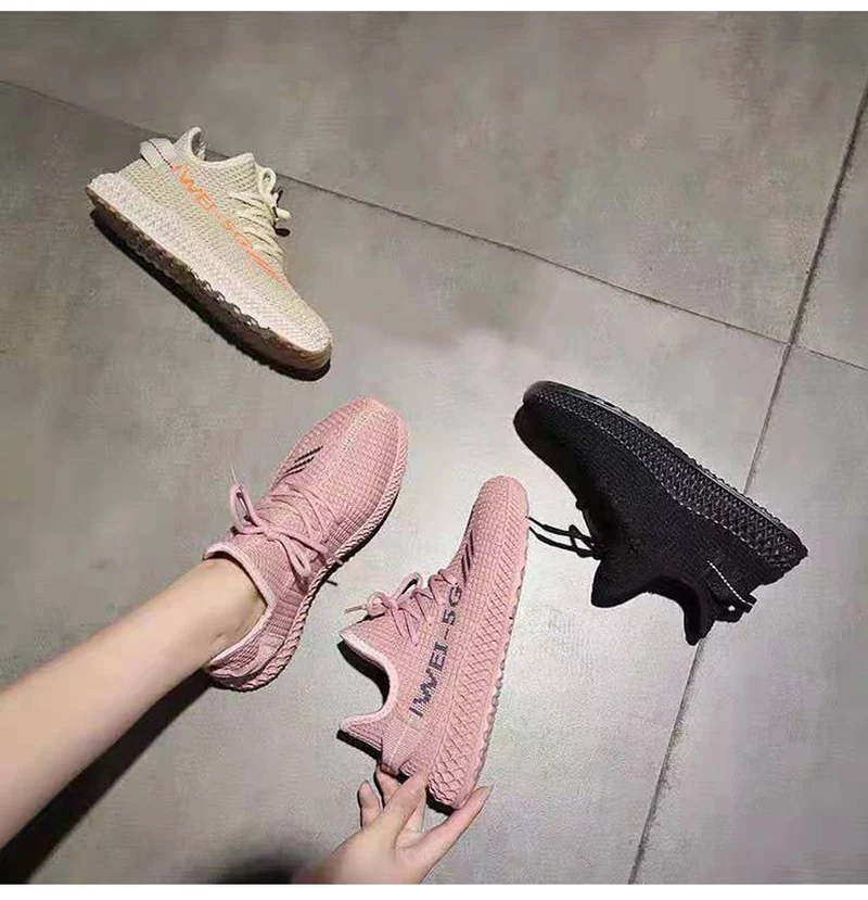 Women's Sneakers 2023 New Fashion Breathable Trainers Comfortable Sneakers Women Mesh Fabric Lace Up Female Footwear Women Shoes