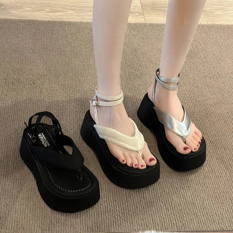 Summer Women Platform Wedges Heel Sandals Fashion Clip Toe Ladies Elegant Party Dress Gladiator Sandalias