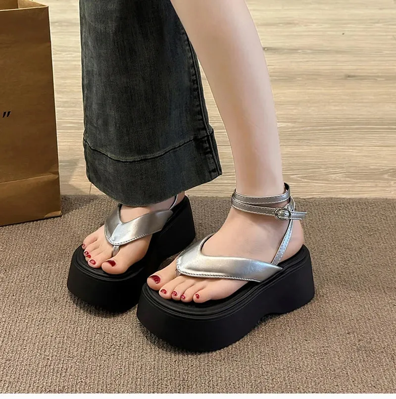 Summer Women Platform Wedges Heel Sandals Fashion Clip Toe Ladies Elegant Party Dress Gladiator Sandalias