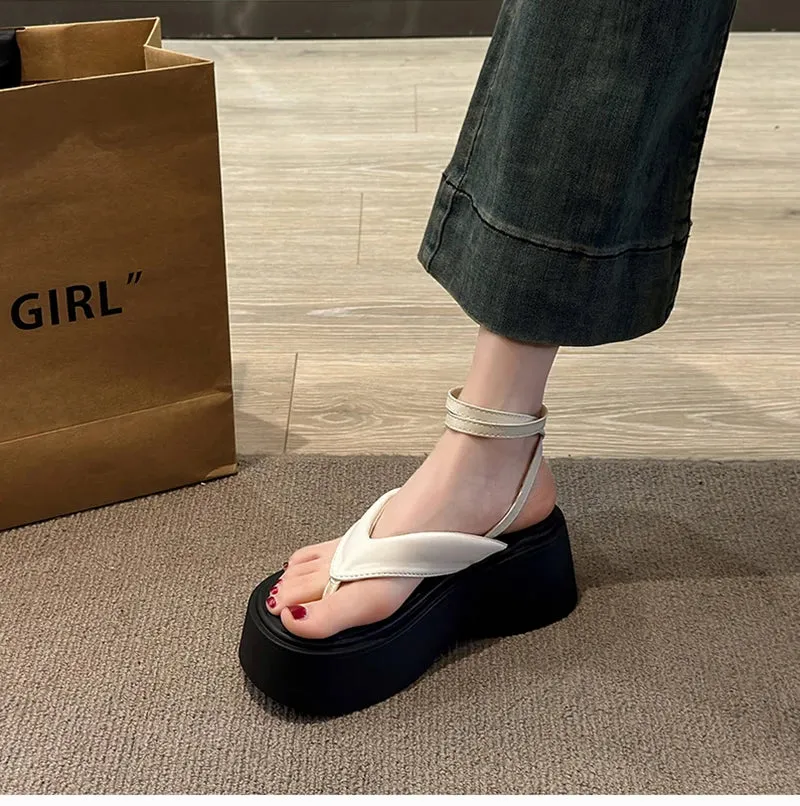 Summer Women Platform Wedges Heel Sandals Fashion Clip Toe Ladies Elegant Party Dress Gladiator Sandalias