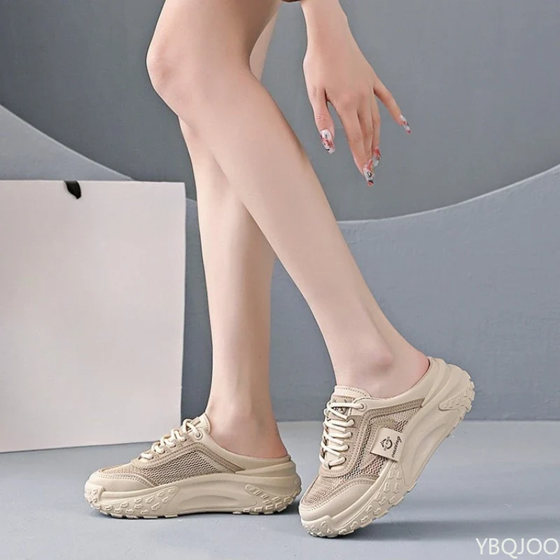 Casual half drag women's shoes summer outdoor sports shoes new breathable mesh simple comfortable versatile cool slippers