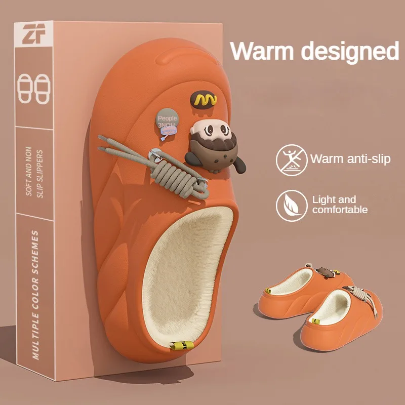 Cute Girl Eva Warm Winter Women Slippers 2024 Home Cotton Shoes Sweet Women's Slippers For Home