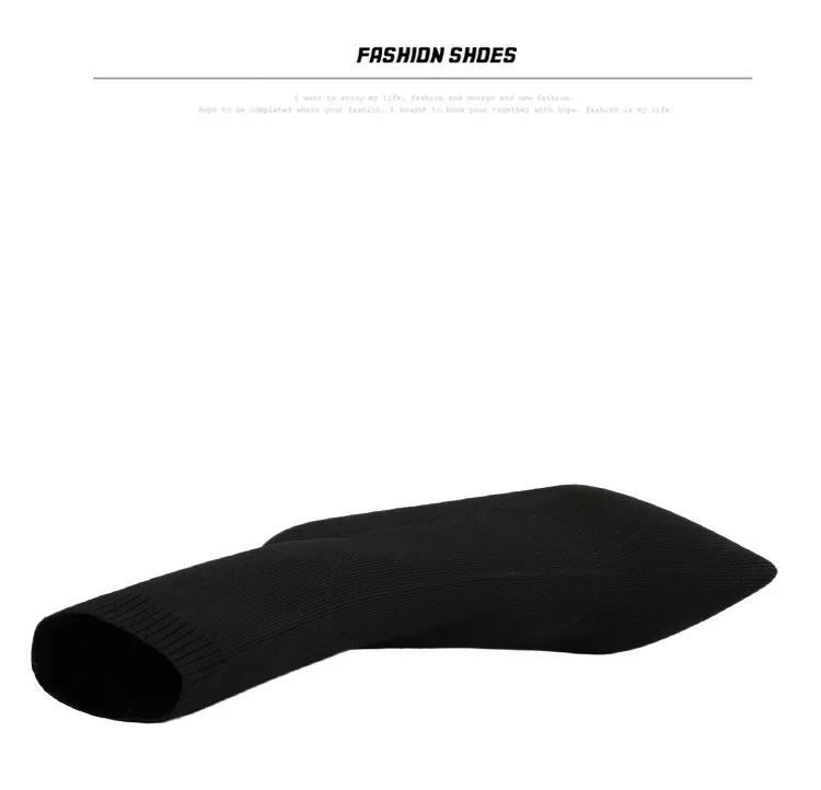 Comemore Knitting Stretch High Heels for Women Fashion Shoe 2025 Spring Autumn Ankle Boot Female Sexy Sock Boots Plus Size 34 42