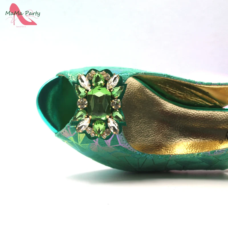 Fashion Peep Toe Sandals Italian Design Nigerian Shoes and Bag Set in Fuchsia Color Sweet Style for Wedding Party