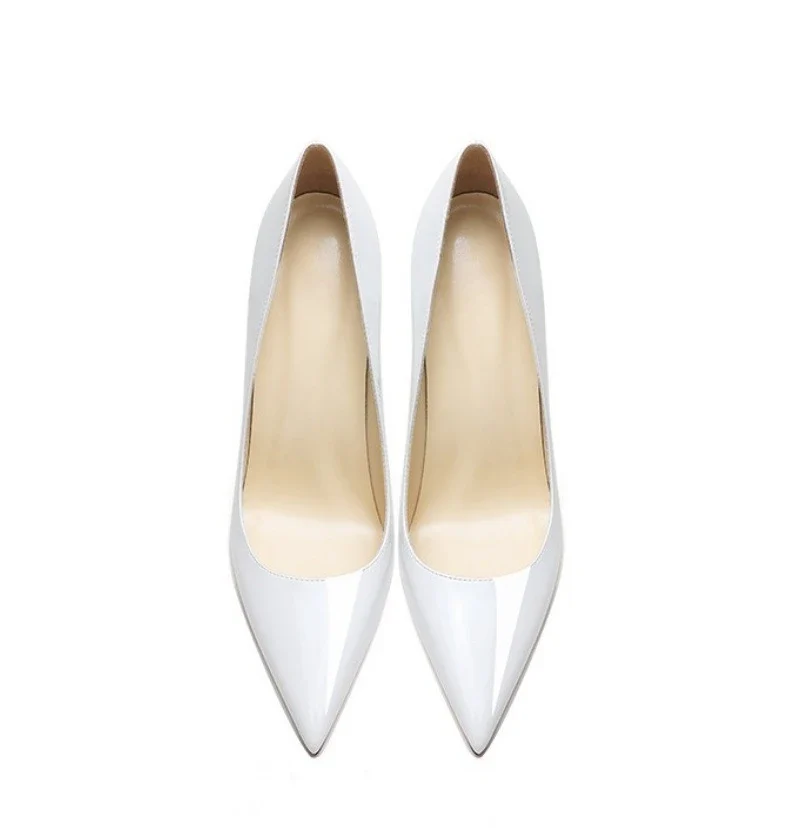 High Heels Women's Stiletto Patent Leather Internet Celebrity Pointed Large Size Small Size Professional Shoes