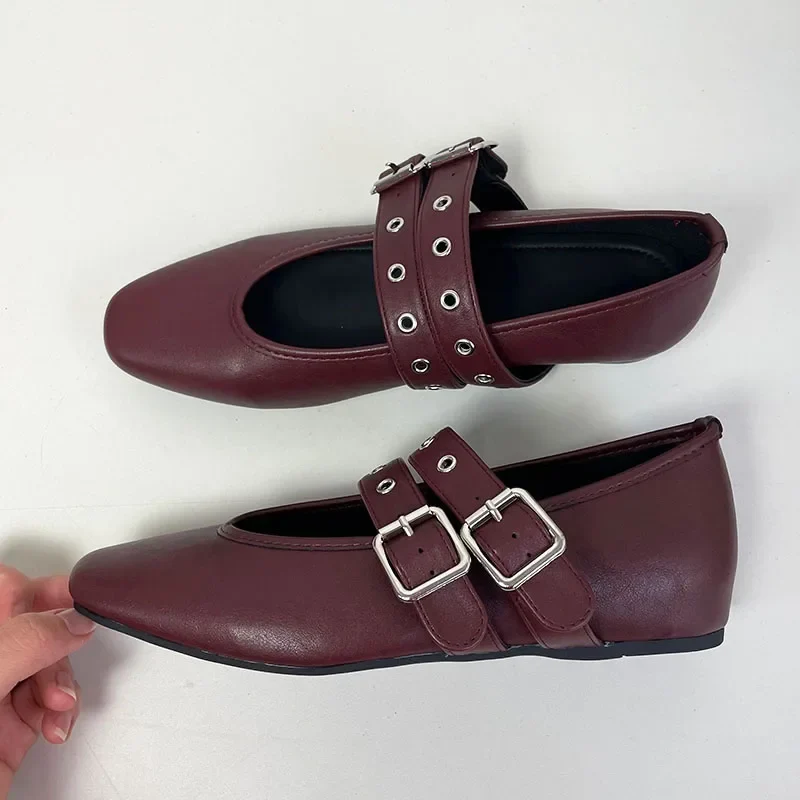 Female Buckle Strap Footwear Round Toe Ladies Flats With Dance Shoes Soft Fashion Shallow Women Ballet Flats Shoes
