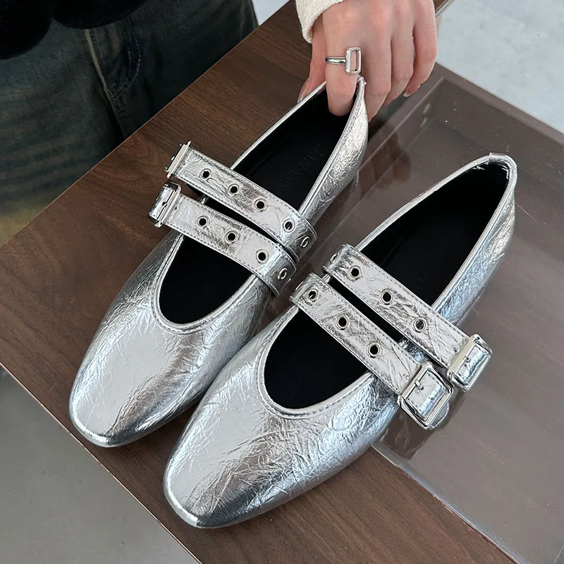 Female Buckle Strap Footwear Round Toe Ladies Flats With Dance Shoes Soft Fashion Shallow Women Ballet Flats Shoes