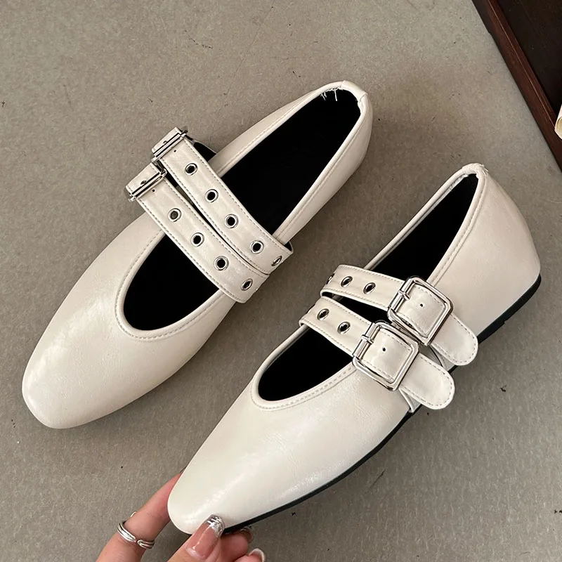 Female Buckle Strap Footwear Round Toe Ladies Flats With Dance Shoes Soft Fashion Shallow Women Ballet Flats Shoes