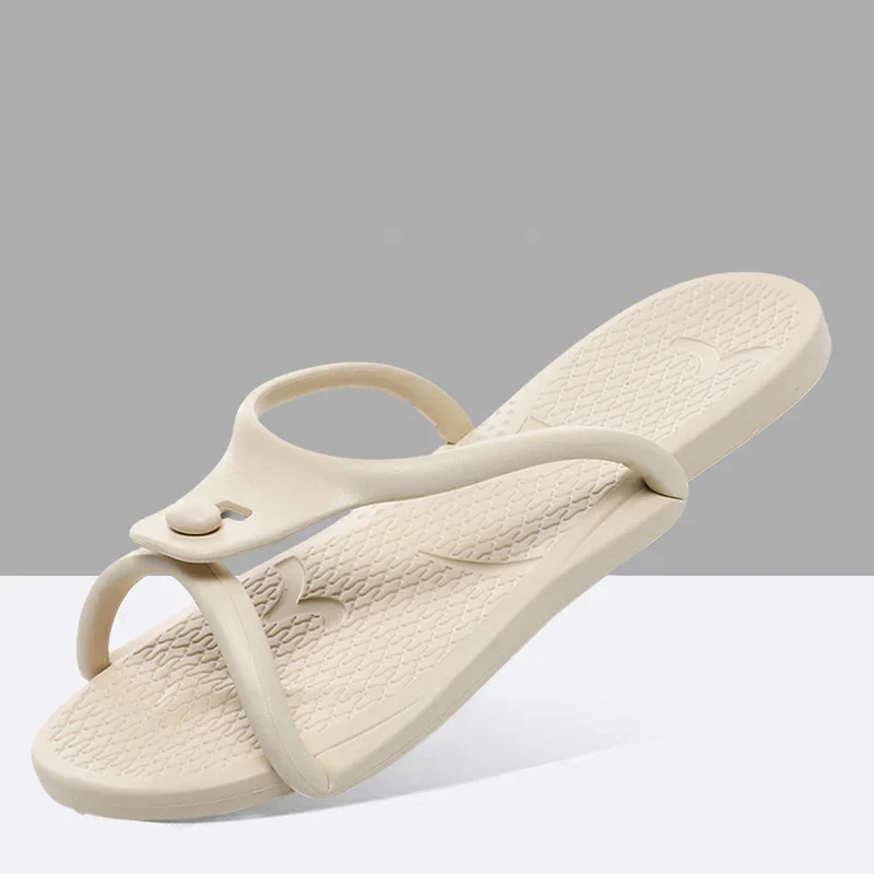 Folding Slippers Trip Travel Portable Slides Women Men Light Home Hotel Salon Homestay Guest Use Sandals Bathing Beach Shoes