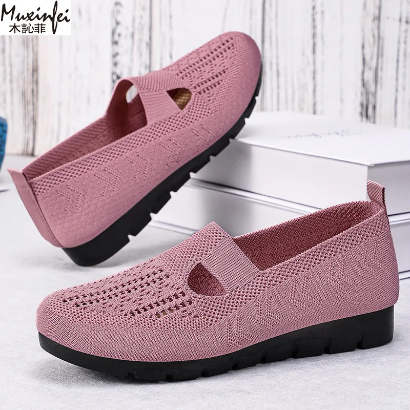 Women's Summer Shoes Breathable Flat with A Casual Women's Sneakers Comfortable Soft Sole Large Size 36-43 Cheap Shoes Clearance