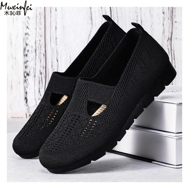 Women's Summer Shoes Breathable Flat with A Casual Women's Sneakers Comfortable Soft Sole Large Size 36-43 Cheap Shoes Clearance