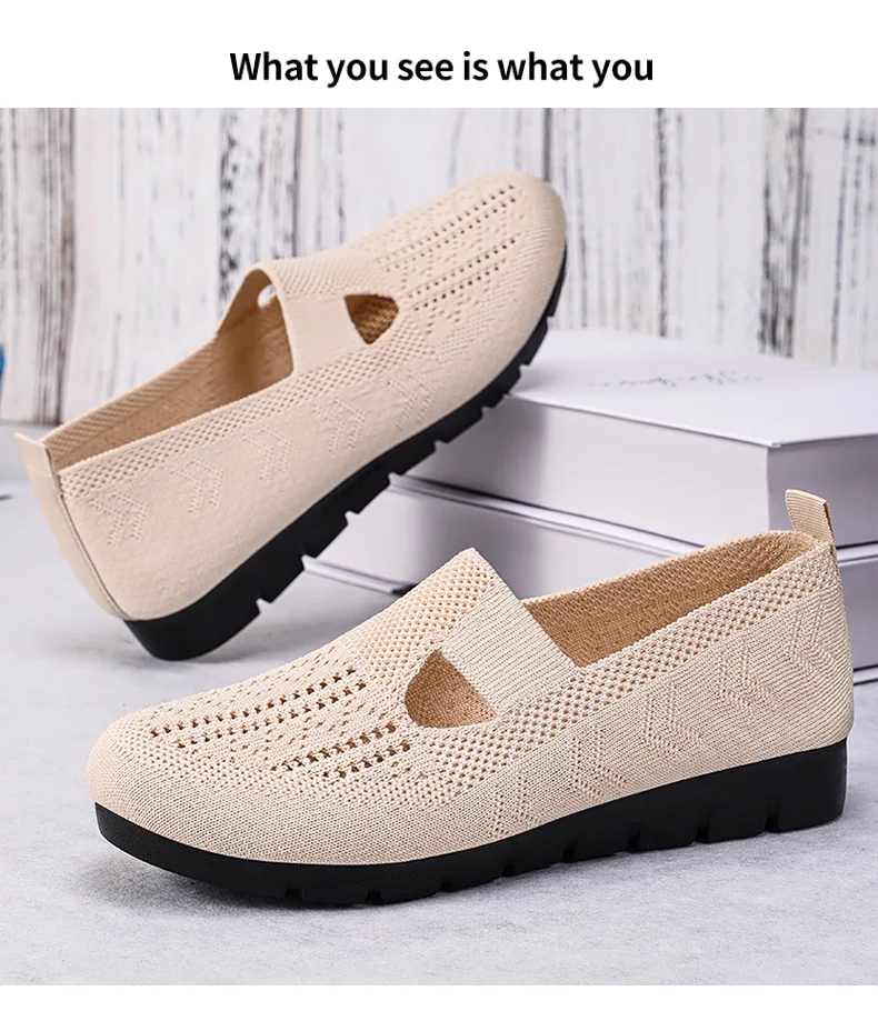 Women's Summer Shoes Breathable Flat with A Casual Women's Sneakers Comfortable Soft Sole Large Size 36-43 Cheap Shoes Clearance