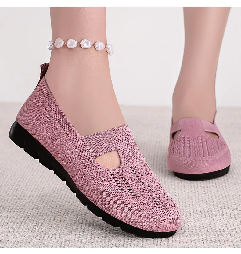 Women's Summer Shoes Breathable Flat with A Casual Women's Sneakers Comfortable Soft Sole Large Size 36-43 Cheap Shoes Clearance