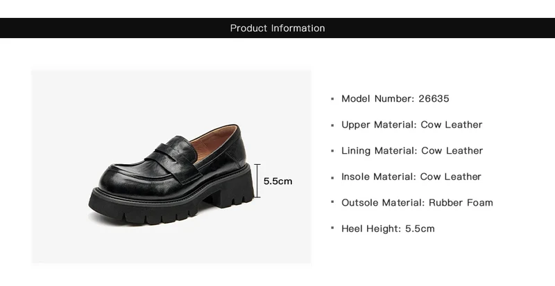 BEAUTODAY Platform Loafers Women Embossing Cow Leather Dress Shoes Ladies Slip-on Flats Spring Autumn Handmade 26635
