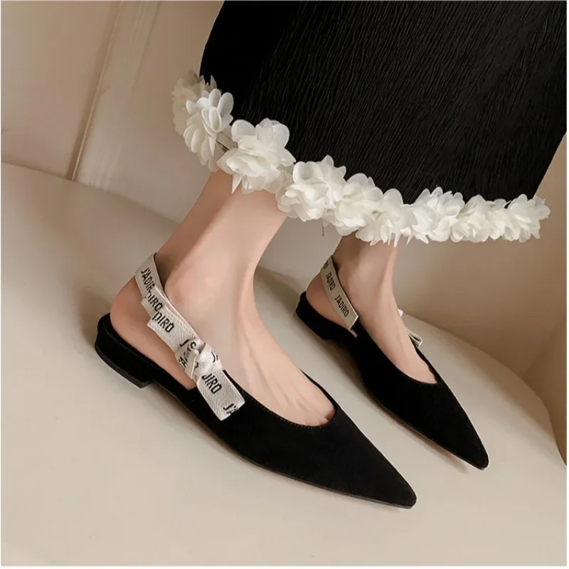 2025 New Fashionable Pointed-toe Buckle Solid Color High-heeled Sandals for Women in Spring and summer Luxury Shoes