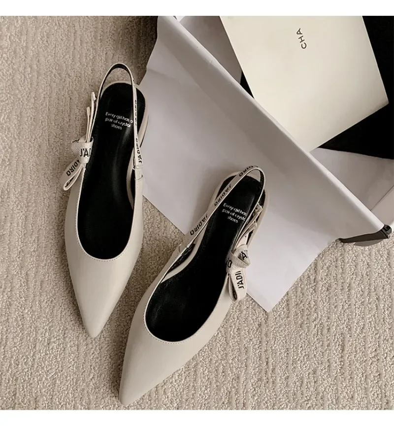 2025 New Fashionable Pointed-toe Buckle Solid Color High-heeled Sandals for Women in Spring and summer Luxury Shoes