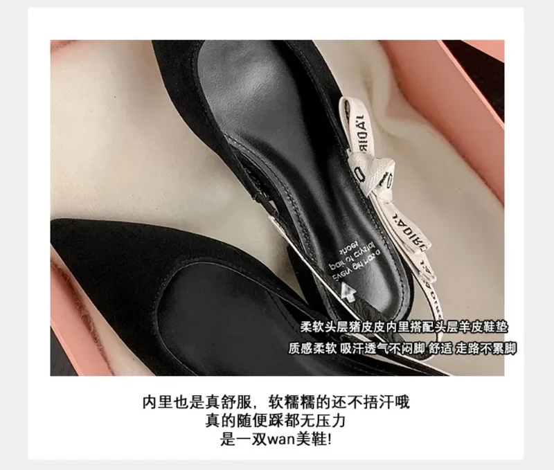 2025 New Fashionable Pointed-toe Buckle Solid Color High-heeled Sandals for Women in Spring and summer Luxury Shoes
