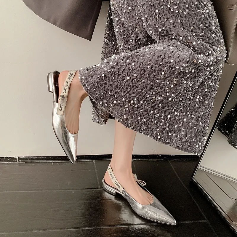 2025 New Fashionable Pointed-toe Buckle Solid Color High-heeled Sandals for Women in Spring and summer Luxury Shoes