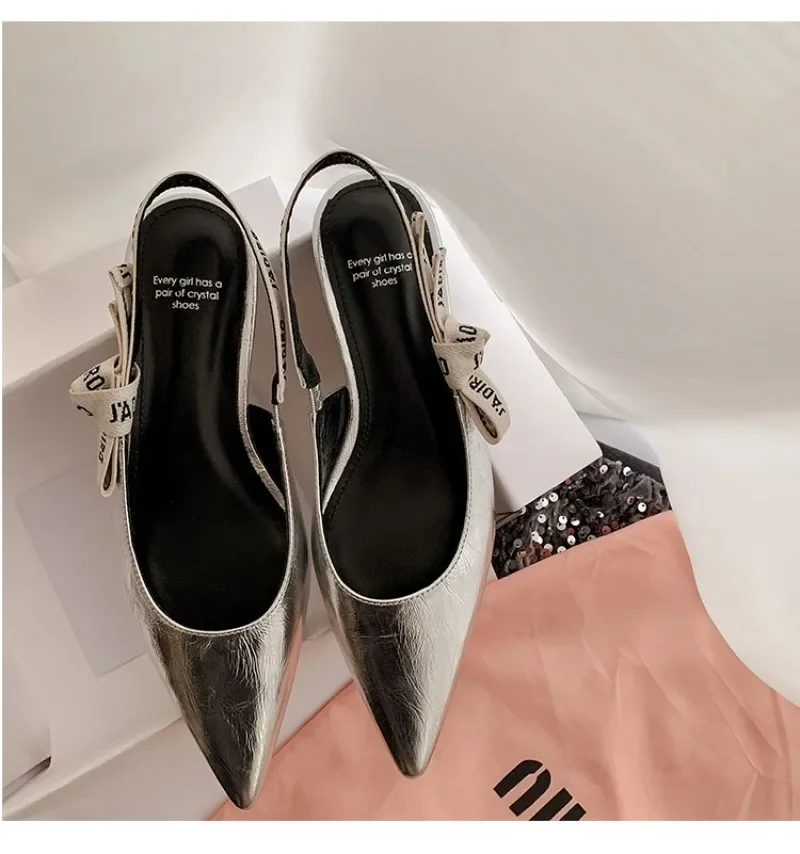 2025 New Fashionable Pointed-toe Buckle Solid Color High-heeled Sandals for Women in Spring and summer Luxury Shoes