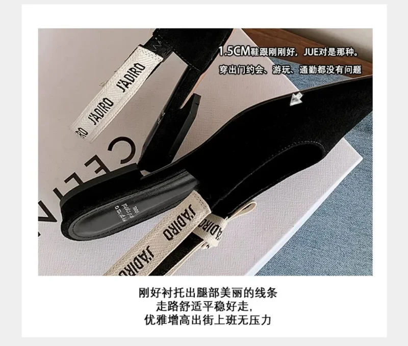 2025 New Fashionable Pointed-toe Buckle Solid Color High-heeled Sandals for Women in Spring and summer Luxury Shoes