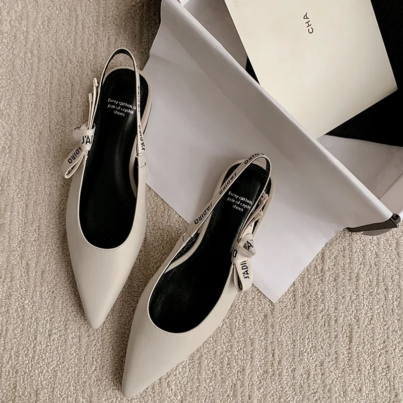 2025 New Fashionable Pointed-toe Buckle Solid Color High-heeled Sandals for Women in Spring and summer Luxury Shoes