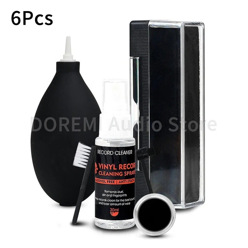 6 Pcs Anti Static LP Vinyl Record Cleaner Dust Remover Brush Turntable Cleaning Solution Stylus Cleaning Gel Player Cleaning Kit