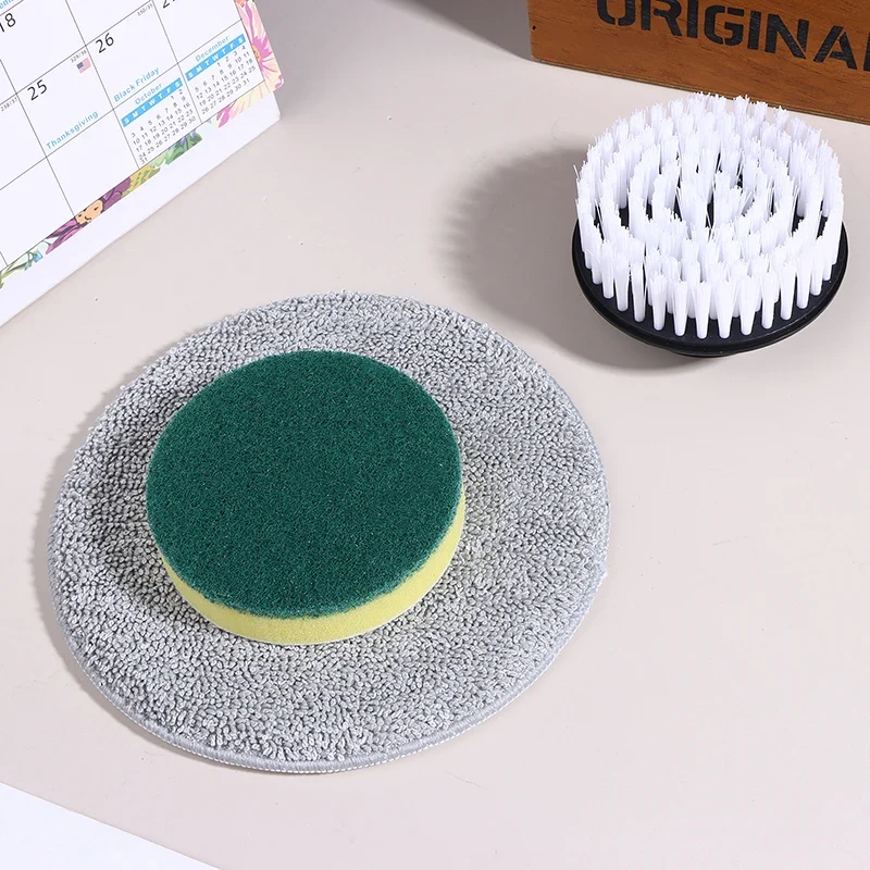 Electric Scrubber Brush Replacement Heads 4Pcs Set For Handheld Cleaning Tool Bathtub Kitchen Sink Floor Surface Pads