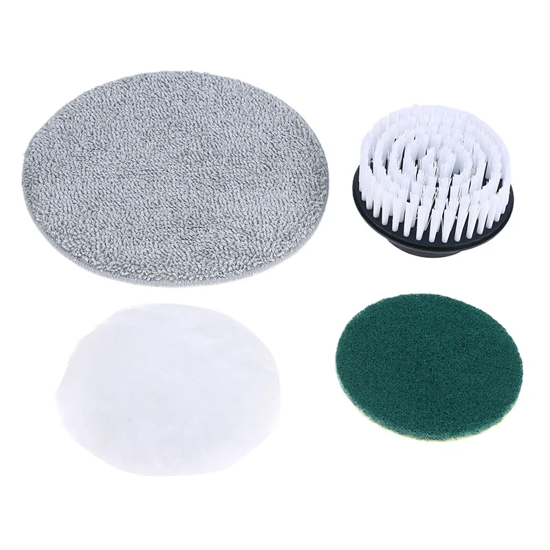 Electric Scrubber Brush Replacement Heads 4Pcs Set For Handheld Cleaning Tool Bathtub Kitchen Sink Floor Surface Pads