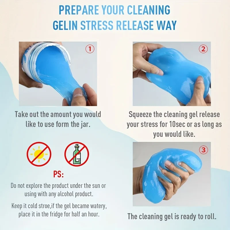 Multi Functional Cleaning Gel for Car Suitable Interior Cleaning Keyboard Air Vent Slime Car Interior Fittings Cleaning Tools