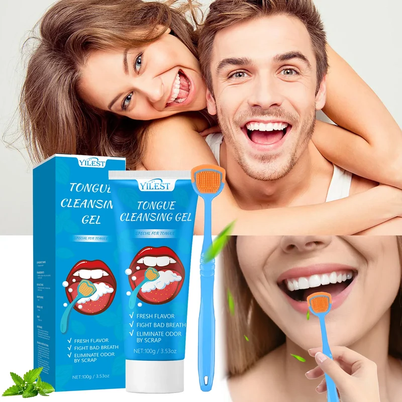 Tongue Scraper Tongue Coating Cleaning Gel Health Scraping Artifact Mint Flavor Fresh Breath To Remove Oral Odor Hygiene 100g