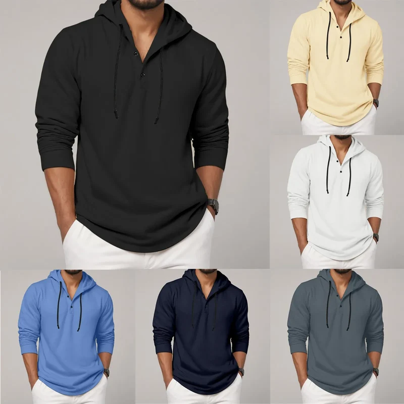 Men'S Hoodie Long Sleeve Button Shirt Casual Beach Yoga Sweatshirt Oversized Hoodie Sweatshirts Casual Shirts For Male Loose