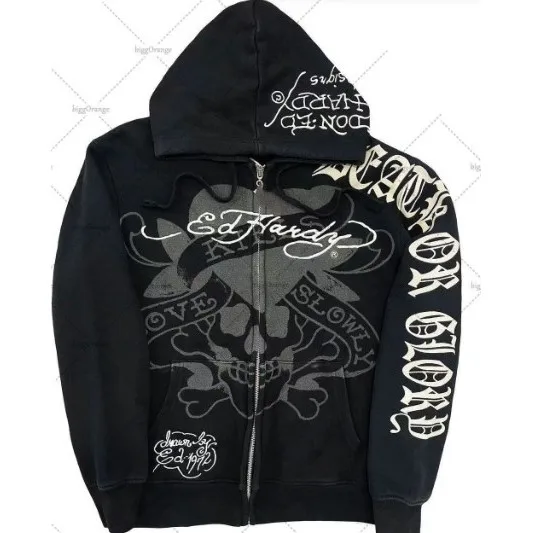 American Gothic Ro Skull Bones Oversized Hoodie Y2K Hip Hop Sle Streetwear No Brand Svel Other Material 00%