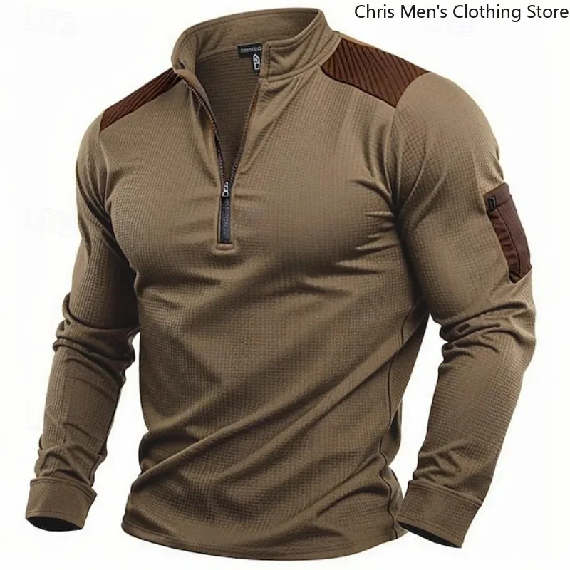 Men's Stand Collar Zip-Up Hooded Jacket, 2025 Fall and Winter Plus Size Oversized Hoodie | Workwear Style Casual Athletic Top