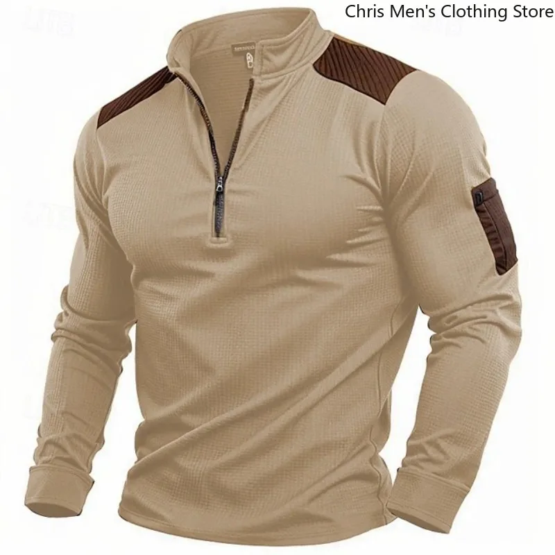 Men's Stand Collar Zip-Up Hooded Jacket, 2025 Fall and Winter Plus Size Oversized Hoodie | Workwear Style Casual Athletic Top