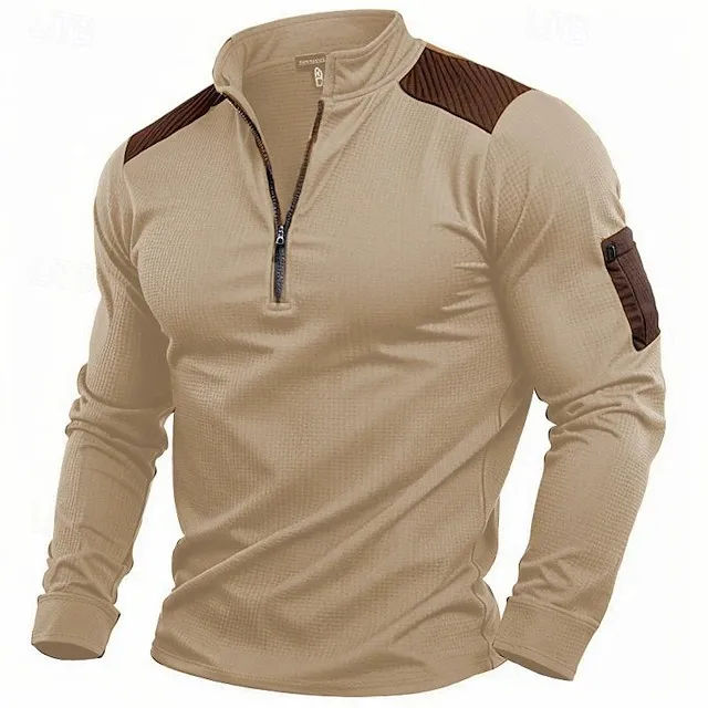 Men's Stand Collar Zip-Up Hooded Jacket, 2025 Fall and Winter Plus Size Oversized Hoodie | Workwear Style Casual Athletic Top