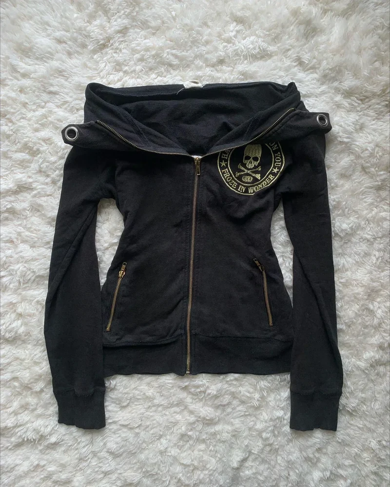 American Retro Sakura Dragon Graphic Zipper Hoodie Y2K Clothes Men Women Hip Hop Retro Casual Oversized Hoodie Jacket