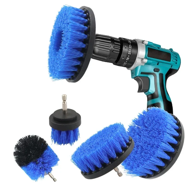 Soft Drill Brush Attachment 4inch For Cleaning Carpet & Leather And Upholstery Glass Car Tires Electric Scrubber Drill