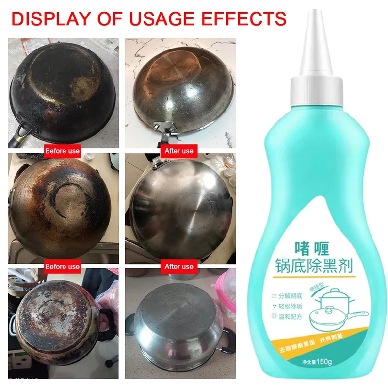 150g PotBottom Cleaning Gel Stainless Steel Cleaner for Bottom of Pots and Pans Pot Gel Cleaner Effortless for Burned Cookware