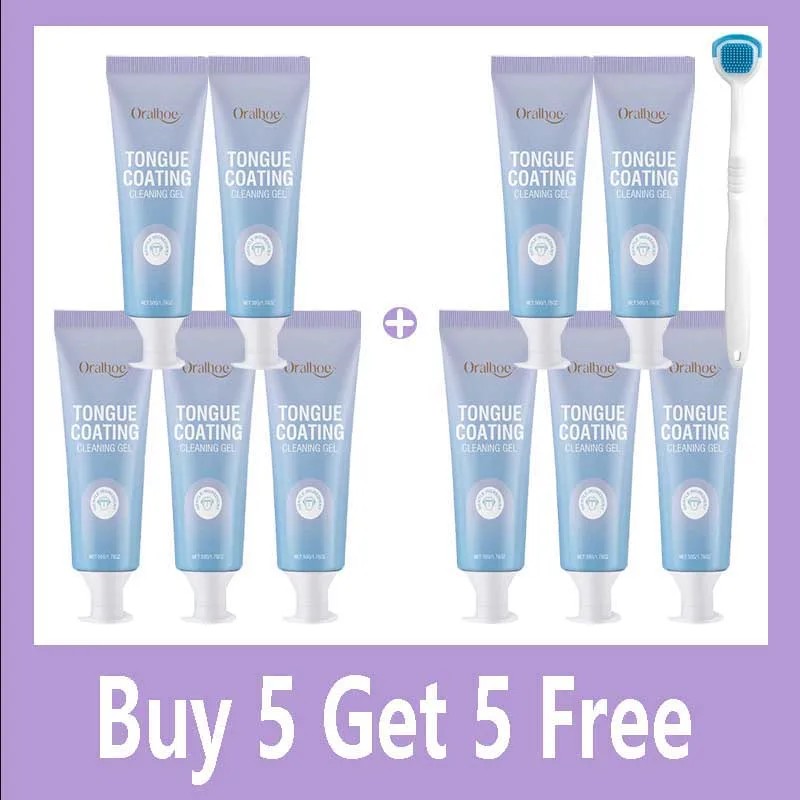 50ml Tongue Cleaning Gel Set,For Bad Breath Long Lasting-Freshness Mouth Odor-Eliminators,Tongue Cleaning Paste For Home
