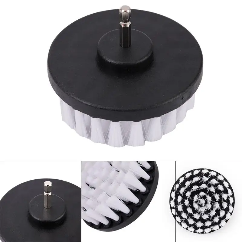 4-Inch Soft Drill Brush Attachment for Carpet, Leather, Upholstery, Glass & Tire Cleaning, Electric Scrubber Tool