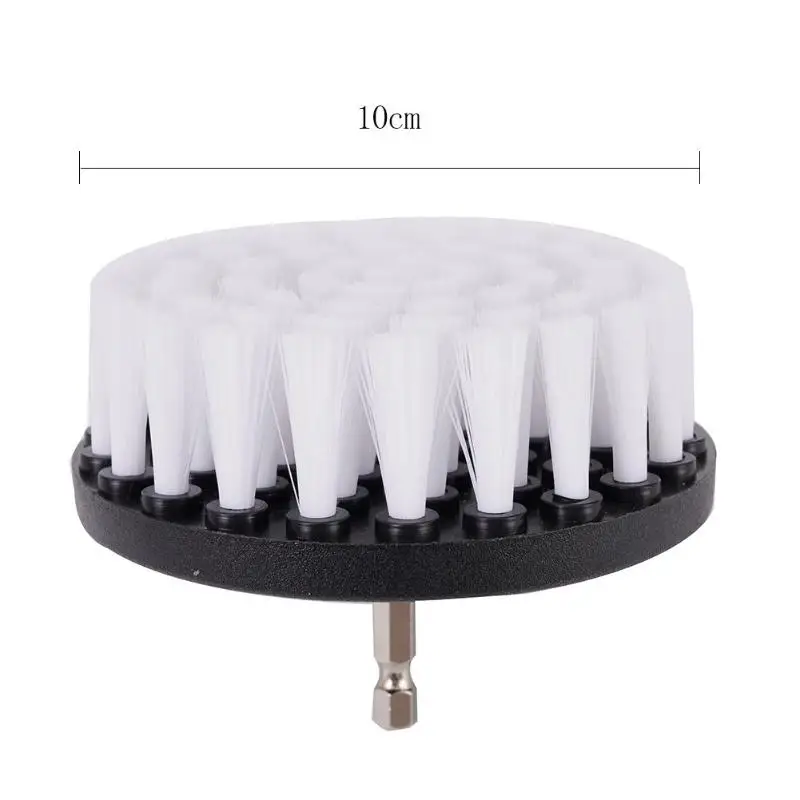 4-Inch Soft Drill Brush Attachment for Carpet, Leather, Upholstery, Glass & Tire Cleaning, Electric Scrubber Tool