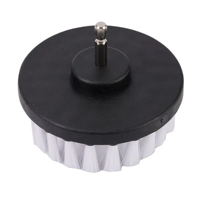4-Inch Soft Drill Brush Attachment for Carpet, Leather, Upholstery, Glass & Tire Cleaning, Electric Scrubber Tool