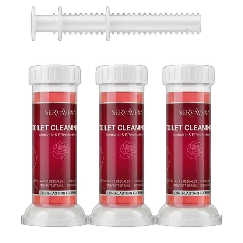 SERVAVEXA 5Pcs Toilet Cleaning Gel Stamp Aromatic Deodorizer Flower Bowl Cleaner Automatic Long Lasting Descaling Bathroom Tools
