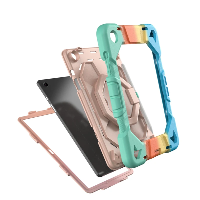 Suitable for Samsung Tab A9+ Tablet Protective Cover Satchel A9Plus Silicone Rotating Stand Kidsren's Anti-Fall Shell