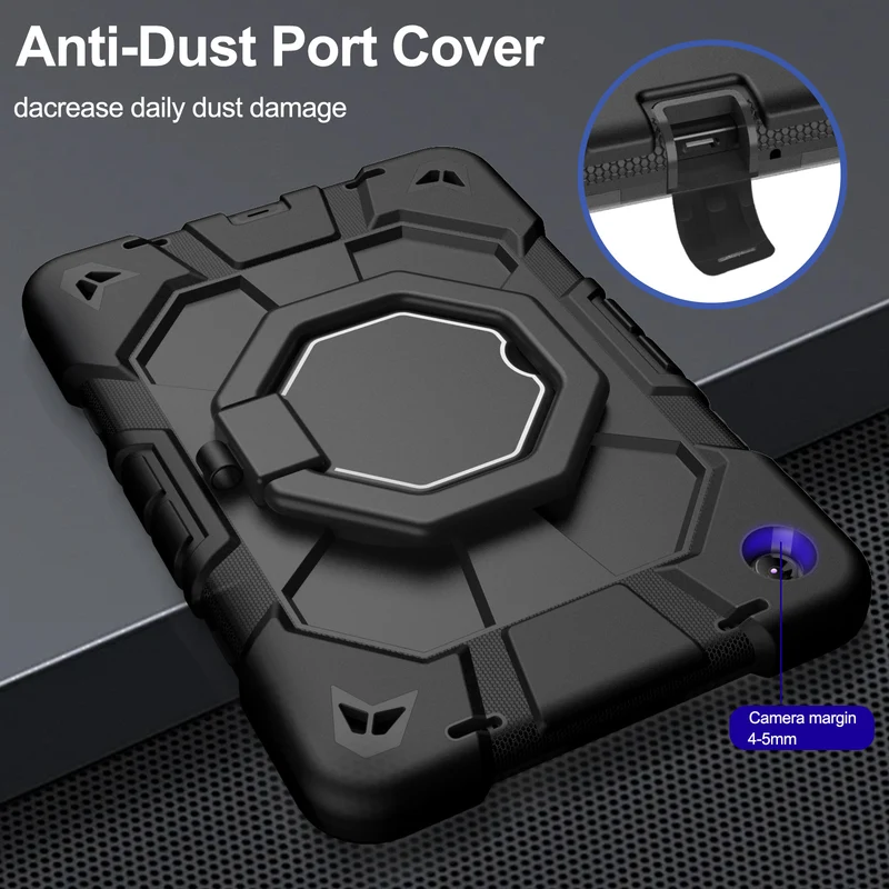 Suitable for Samsung Tab A9+ Tablet Protective Cover Satchel A9Plus Silicone Rotating Stand Kidsren's Anti-Fall Shell