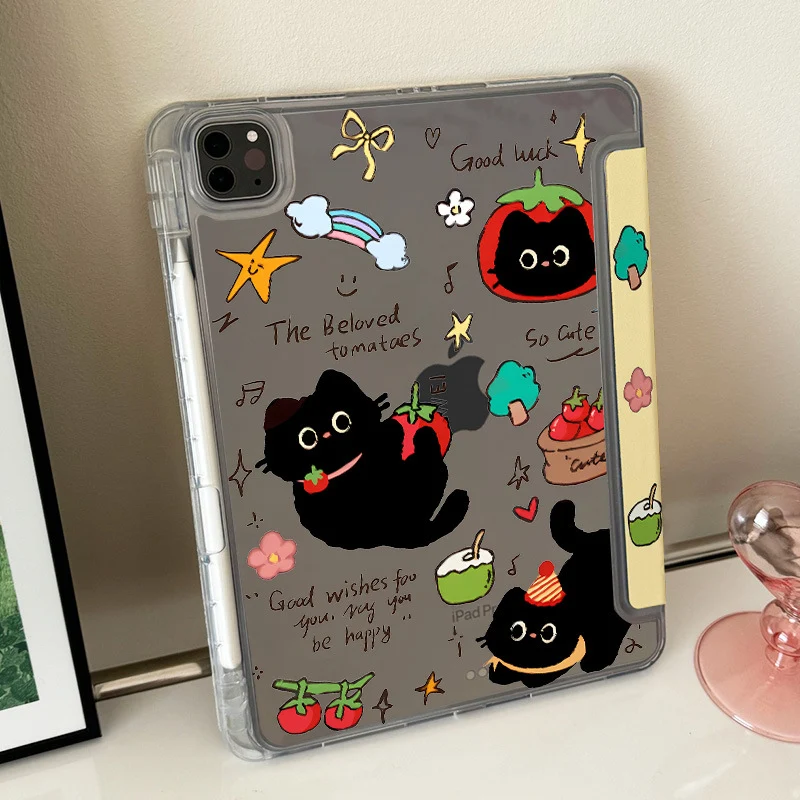 For iPad11 protective cover air7 shell transparent anti-bending pro Apple 11 inch new mini7 cartoon painting
