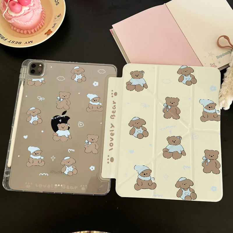 For iPad11 protective cover air7 shell transparent anti-bending pro Apple 11 inch new mini7 cartoon painting